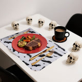 Halloween Net Table Cover Spooky Mesh Dining Table Decor Festive Gauze Table Setting Haunted Party Table Skirt