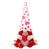 Valentine's Day Ornaments Set of 2, Handmade Swedish Decorative Ornaments Plush Scandinavian Santa Elf Home Table Decor Red