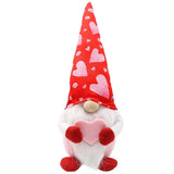 Valentine's Day Ornaments Set of 2, Handmade Swedish Decorative Ornaments Plush Scandinavian Santa Elf Home Table Decor Red