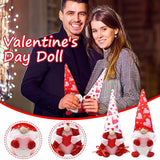 Valentine's Day Ornaments Set of 2, Handmade Swedish Decorative Ornaments Plush Scandinavian Santa Elf Home Table Decor Red