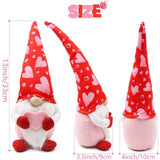 Valentine's Day Ornaments Set of 2, Handmade Swedish Decorative Ornaments Plush Scandinavian Santa Elf Home Table Decor Red