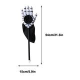 2 Pcs Halloween Candy Bags, 21.3 inch Skeleton Palm Design Candy Bucket with Long Pole, Large Capacity Goodie Begging Bag Trick or Treat Cartoon Candy Basket Halloween Party Favor for Kids
