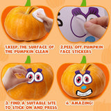 Halloween Pumpkin Decorating Craft Stickers: 32 Sheet in 16 Pattern Cute Scary Face Stickers for Kids Halloween Craft Party Favors Stickers for Kids Classroom Halloween Party Supplies Gifts