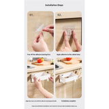 2 pack Foldable Trash Bag Holder, Hanging Waste Garbage Can Rack Closure Waste Bag Hanger Racks with Fixing Snap for Kitchen Cabinets Doors