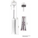 Milk Frother Wand for Coffee, Silent Coffee Foamer Drink Mixer,Handheld Frother Rechargeable Electric Whisk for Latte, Cappuccino, Hot Chocolate, Egg(Home and Travel Set White)