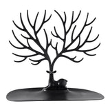 2 pack Little Deer Earrings Necklace Pendant Bracelet Jewelry Display Stand Tray Tree Storage Racks Organizer Holder, Black（Only jewelry rack）