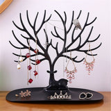 2 pack Little Deer Earrings Necklace Pendant Bracelet Jewelry Display Stand Tray Tree Storage Racks Organizer Holder, Black（Only jewelry rack）