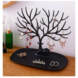 2 pack Little Deer Earrings Necklace Pendant Bracelet Jewelry Display Stand Tray Tree Storage Racks Organizer Holder, Black（Only jewelry rack）