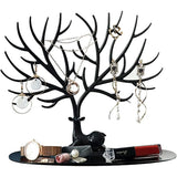 2 pack Little Deer Earrings Necklace Pendant Bracelet Jewelry Display Stand Tray Tree Storage Racks Organizer Holder, Black（Only jewelry rack）