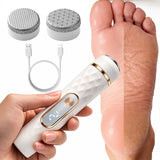 Electric Foot File, Automatic Callus Remover, Rechargeable Portable Pedicure Device with Replaceable Heads for Cracked Heels White