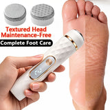 Electric Foot File, Automatic Callus Remover, Rechargeable Portable Pedicure Device with Replaceable Heads for Cracked Heels White