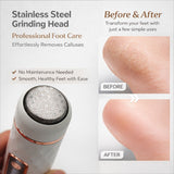 Electric Foot File, Automatic Callus Remover, Rechargeable Portable Pedicure Device with Replaceable Heads for Cracked Heels White