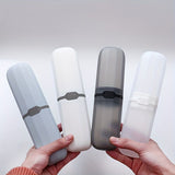1pc Multifunctional Portable Travel Toothbrush Storage Box, Lightweight Gargle Cup & Toothpaste Holder for Travel, Home, Business & Camping White
