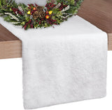 Christmas Table Runner, Faux Fur Table Runner Winter Snowy Soft Elegant White Table Runner for Christmas Table Decorations Bed Cabinet Shelf