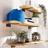 Black L Shelf Bracket Iron Shelf Brackets, Metal Shelf Bracket, Industrial Shelf Bracket, Modern Shelf Bracket, Brackets-20cm
