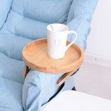 Sofa Arm Clip Tray, Side Table for Remote Controls/Drinks/Gamepads Holder Sofa Wooden High-End Sofa Disc Cozy Sofa Armrest (Bamboo)
