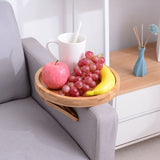 Sofa Arm Clip Tray, Side Table for Remote Controls/Drinks/Gamepads Holder Sofa Wooden High-End Sofa Disc Cozy Sofa Armrest (Bamboo)