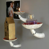 Mushroom Hanging Shelf,Wall Floating Shelf Mushroom Shaped Resin Hanging Ornaments Home Decor Wall Storage Shelves for Bedroom