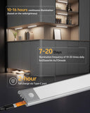 60cm black LED strip, wireless magnetic under-cabinet lighting, USB rechargeable, suitable for wardrobes, kitchens, and hallways.