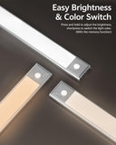 60cm black LED strip, wireless magnetic under-cabinet lighting, USB rechargeable, suitable for wardrobes, kitchens, and hallways.