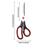 Red multi-purpose scissors, 8-inch ergonomic and comfortable handle, ultra-sharp stainless steel blade, heavy-duty sewing scissors, suitable for crafts, office sewing, home and school, etc.