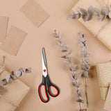 Red multi-purpose scissors, 8-inch ergonomic and comfortable handle, ultra-sharp stainless steel blade, heavy-duty sewing scissors, suitable for crafts, office sewing, home and school, etc.