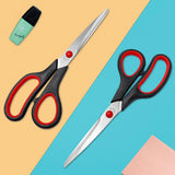 Red multi-purpose scissors, 8-inch ergonomic and comfortable handle, ultra-sharp stainless steel blade, heavy-duty sewing scissors, suitable for crafts, office sewing, home and school, etc.