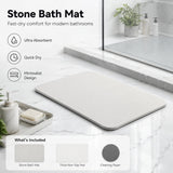 Light gray premium pure cotton bathroom mat, ultra-soft, absorbent, quick-drying bathroom rug, non-slip, washable bathroom mat(60cm*40cm)