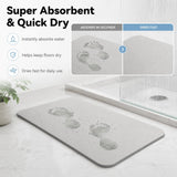 Light gray premium pure cotton bathroom mat, ultra-soft, absorbent, quick-drying bathroom rug, non-slip, washable bathroom mat(60cm*40cm)