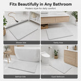 Dark gray premium pure cotton bathroom mat, ultra-soft, absorbent, quick-drying bathroom rug, non-slip, washable bathroom mat(60cm*40cm)
