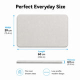 Light gray premium pure cotton bathroom mat, ultra-soft, absorbent, quick-drying bathroom rug, non-slip, washable bathroom mat(40cm*30cm)