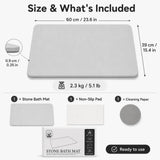 Grayish-white premium pure cotton bathroom mat, ultra-soft, absorbent, quick-drying bathroom rug, non-slip, washable bathroom mat(40cm*30cm)