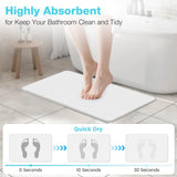 High-quality white pure cotton bathroom mat, ultra-soft, absorbent, quick-drying bathroom rug, non-slip, washable bathroom mat(40cm*30cm)