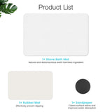 High-quality white pure cotton bathroom mat, ultra-soft, absorbent, quick-drying bathroom rug, non-slip, washable bathroom mat(40cm*30cm)