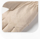 2 Pairs Thermal Gloves,Fleece Lined Lace - Light Purple
