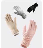 2 Pairs Thermal Gloves,Fleece Lined Lace - Black
