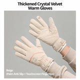 2 Pairs Thermal Gloves,Anti-slip - Beige