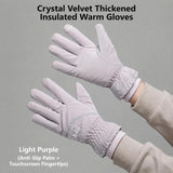 2 Pairs Thermal Gloves,Anti-slip - Light Purple