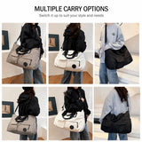 Spacious Lightweight Overnight Carry Bag, Workout & Casual Shoulder Hand Bag, White