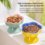 Rose Maze Ceramic Slow Feeder Pet Bowl Emerald Green Caramel 150ml Raised Anti-Black Chin for Cats Small Dogs Halloween