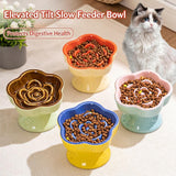 Rose Maze Ceramic Slow Feeder Pet Bowl Emerald Green Caramel 150ml Raised Anti-Black Chin for Cats Small Dogs Halloween