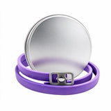65cm Purple Dog Repellent Collar in Tin Case, Soft Rubber Band with Buckle Clip, 8-Month Flea Tick Mosquito Larvae Guard, Allergy-Free Daily Walks