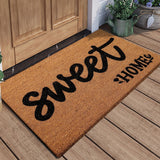 40x60cm Sweet Home Cursive Lettering Mat Faux Coir Brown Coarse Grain Skid Proof Porch Welcome Rug Halloween