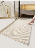 Tassel Woven Bath Mat, Black, 40×60cm