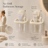 2pcs Wall-Mounted Storage Box - Cream White