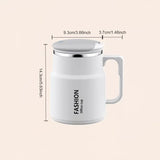 600ML Multi-Functional Mug, Three Drinking Modes: Direct Drink, Straw, Open Mouth, Bottom Storage for Folding Spoon, 304 Stainless Steel Inner Liner – A Must-Have Hydration Tool for Lazy People./Mango yellow
