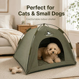 【Portable Foldable Pet Tent】Made of wear-resistant & water-resistant Oxford cloth with thickened quilted mat and sturdy frame. Ideal for indoor & outdoor use, a cozy private den for cats and small dogs.(GREEN.XL)