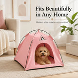 【Portable Foldable Pet Tent】Made of wear-resistant & water-resistant Oxford cloth with thickened quilted mat and sturdy frame. Ideal for indoor & outdoor use, a cozy private den for cats and small dogs.(beige.XL)