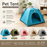 【Portable Foldable Pet Tent】Made of wear-resistant & water-resistant Oxford cloth with thickened quilted mat and sturdy frame. Ideal for indoor & outdoor use, a cozy private den for cats and small dogs.(beige.XL)