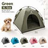 【Portable Foldable Pet Tent】Made of wear-resistant & water-resistant Oxford cloth with thickened quilted mat and sturdy frame. Ideal for indoor & outdoor use, a cozy private den for cats and small dogs.(beige.XL)